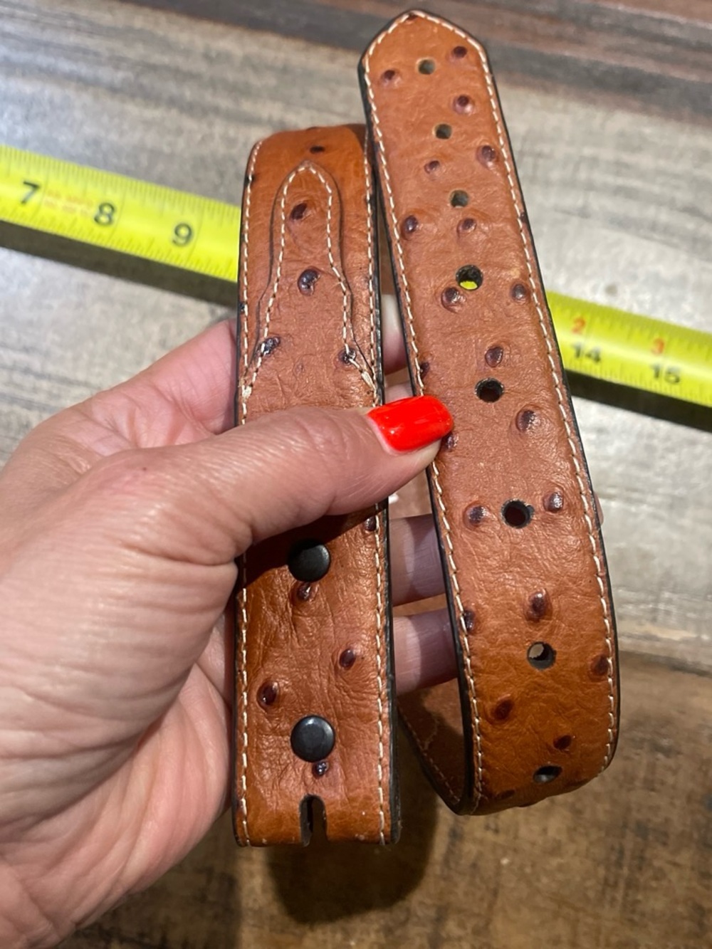Nocona Tan Ostrich-Textured Kids Belt